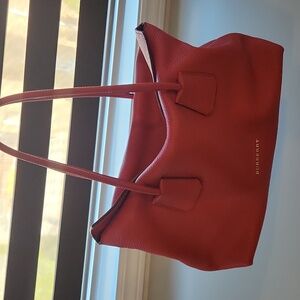 Red leather Burberry purse